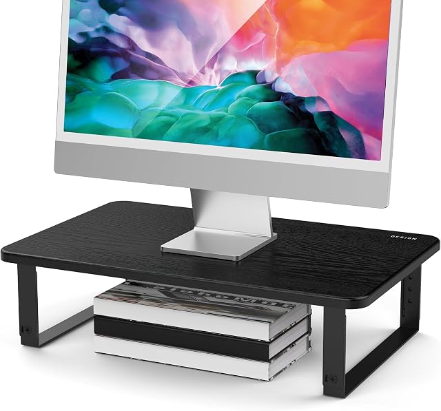 BESIGN MS01 Moniteur Stand Riser, Support pour ordinateur portable réglable en hauteur, Computer Monitor Stand pour moniteur, Ordinateur,Laptop,Imprimeur (Noir)