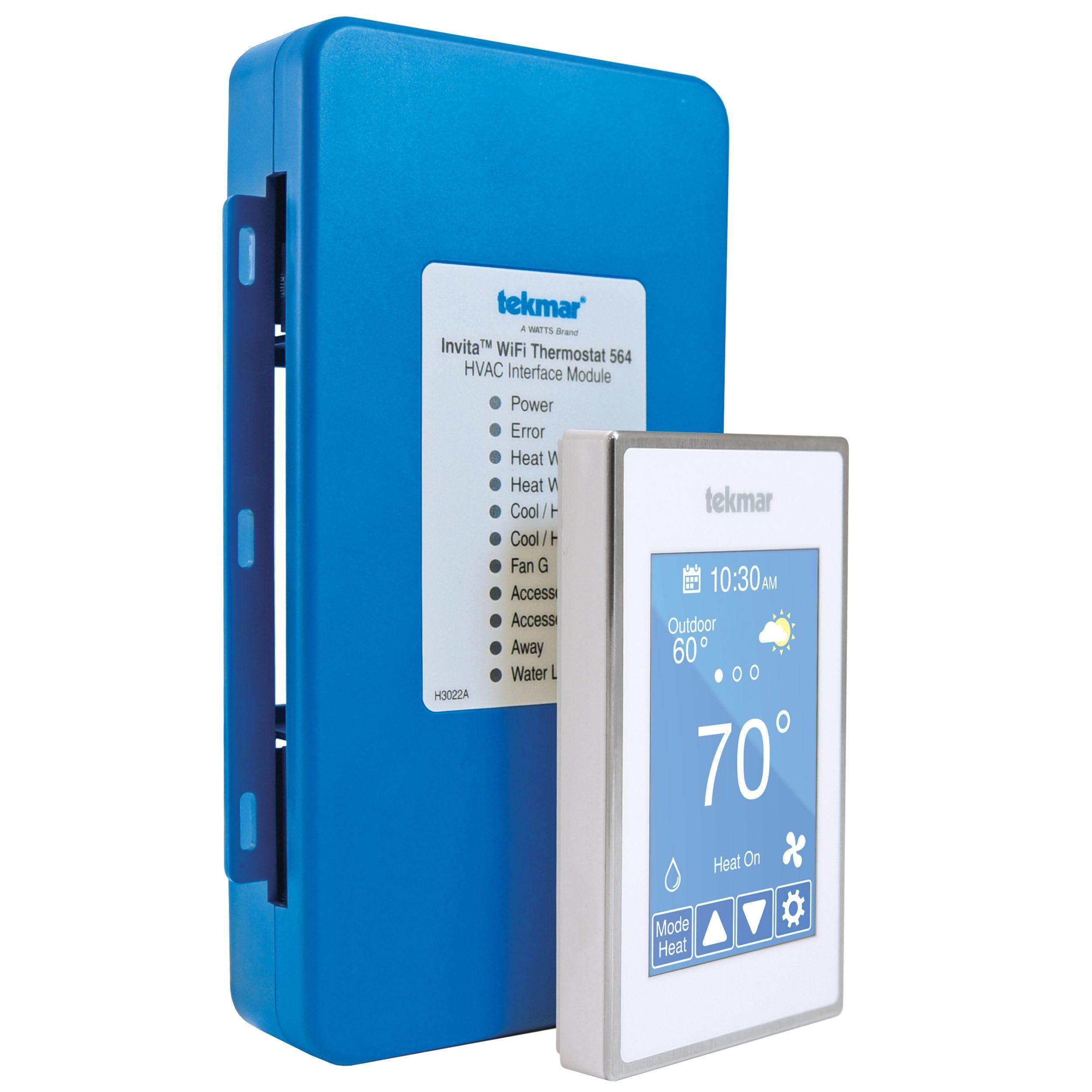 tekmar Invita - Termostato Wi-Fi | Calor de hasta 2 etapas, frío de 2 etapas, ventilador y 2 accesorios o calor de hasta 4 etapas, frío de 2 etapas, ventilador, válvula de marcha atrás y 1 accesorio |