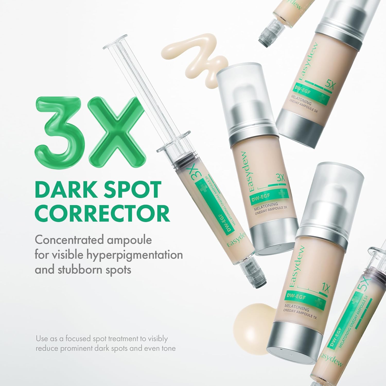 Easydew DW-EGF Melatoning Ampoule 3X - Hydrating Dark Spot Serum with Niacinamide & Glutathione for Uneven Skin - Fast Absorbing Day & Night Ampoule Korean Skin Care (Bottle 1.01 fl oz, EGF 3X) - Image 2