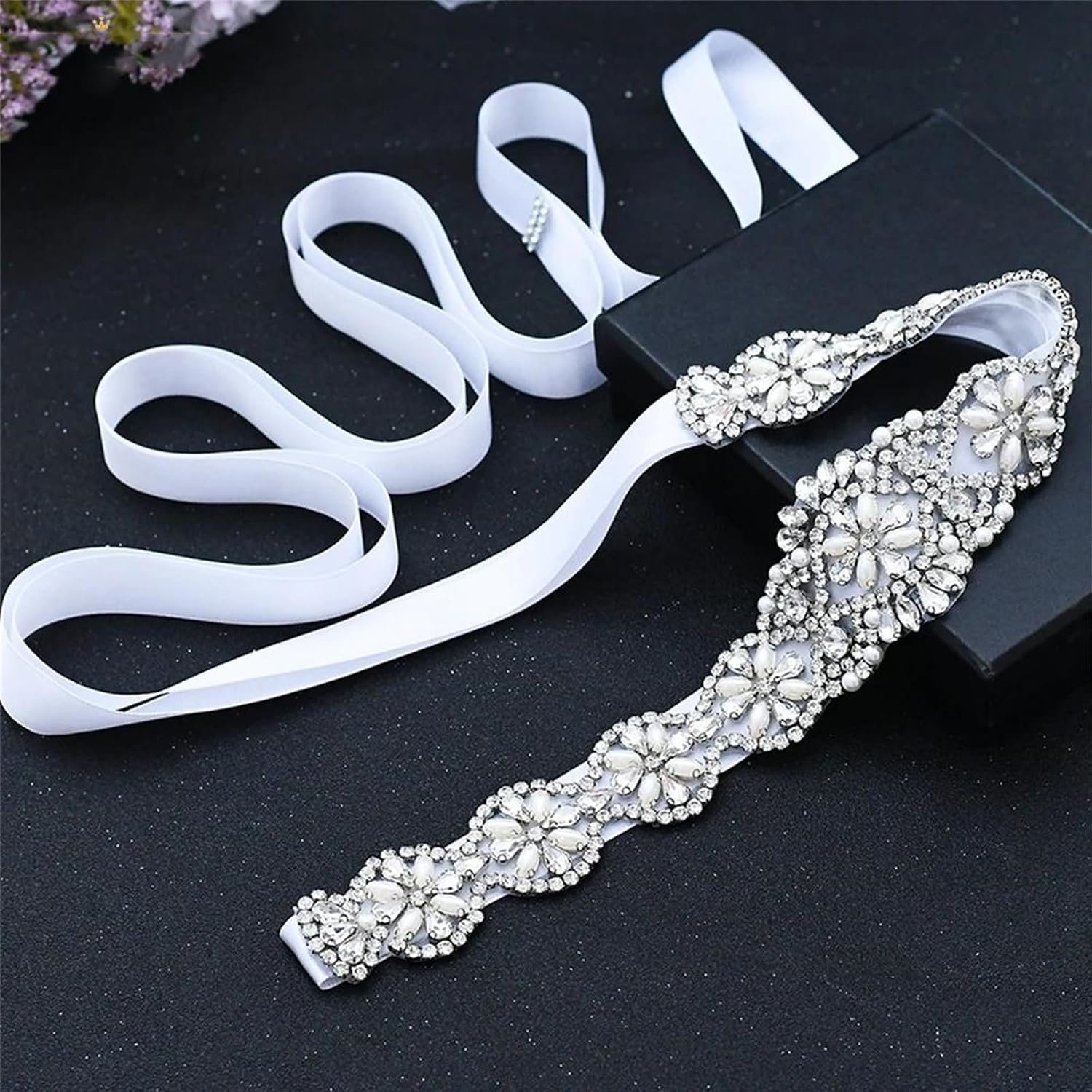 Women’S Luxury Designer Wedding Belt With Rhinestone Pearl Applique Bridal Sash For Prom Evening Gown Party Dress