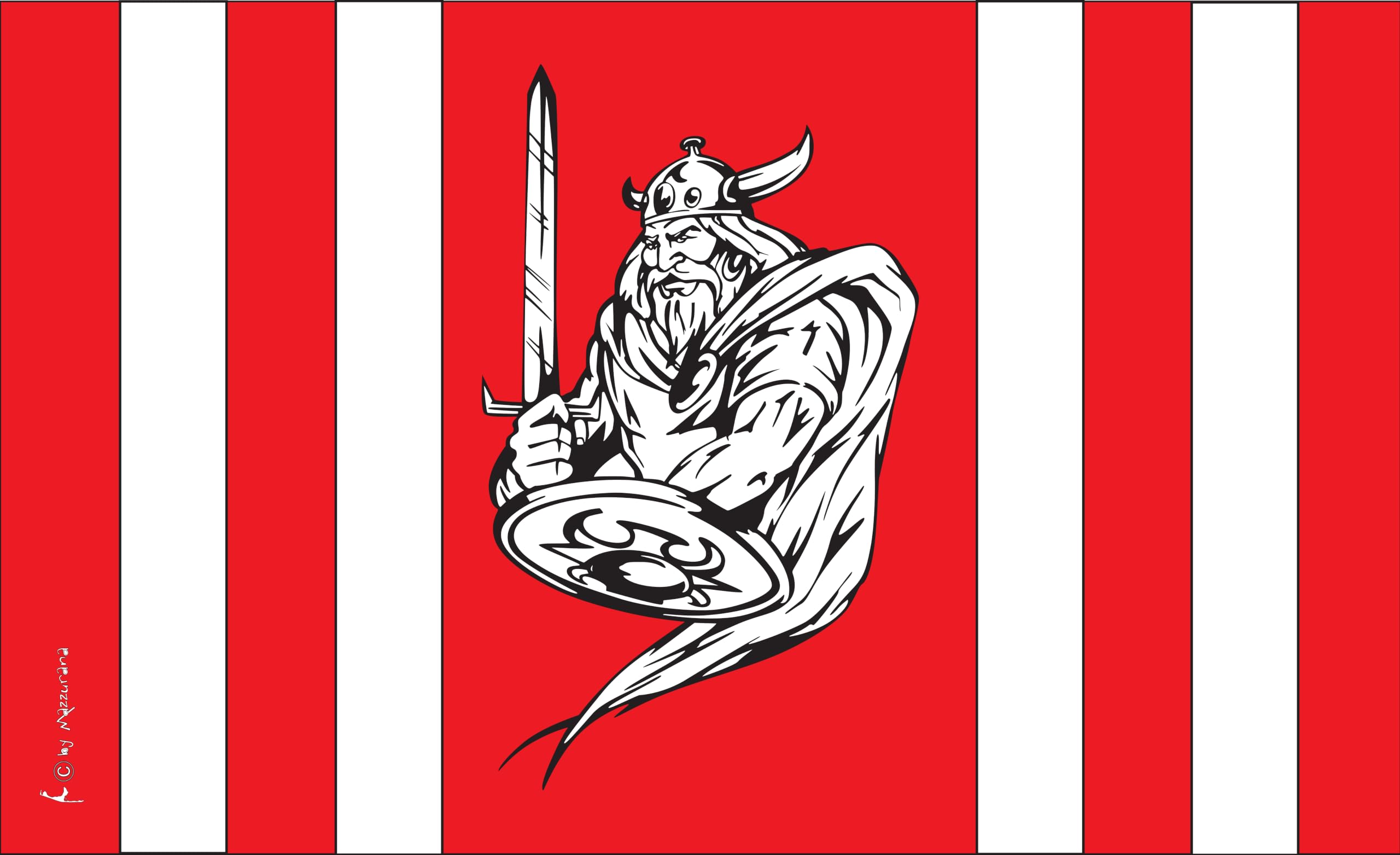 Wikingowie z mieczem flaga wikingów ultra chusta na flagę statku / 120 x 80 cm