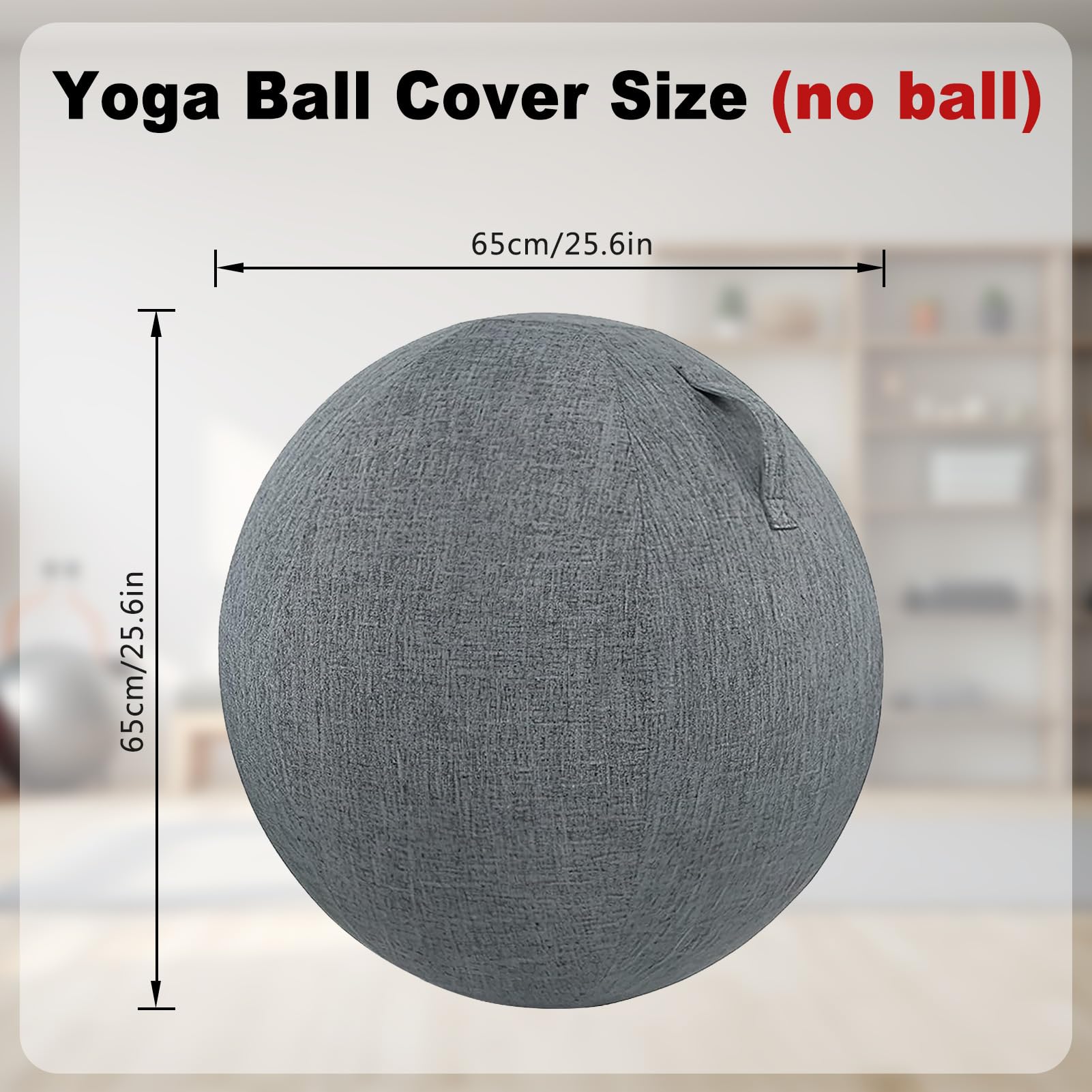 Housse de protection pliable pour ballon de fitness, pilates, yoga, 65 cm de diamètre, gris foncé, 65 cm (sans ballon de gymnastique)