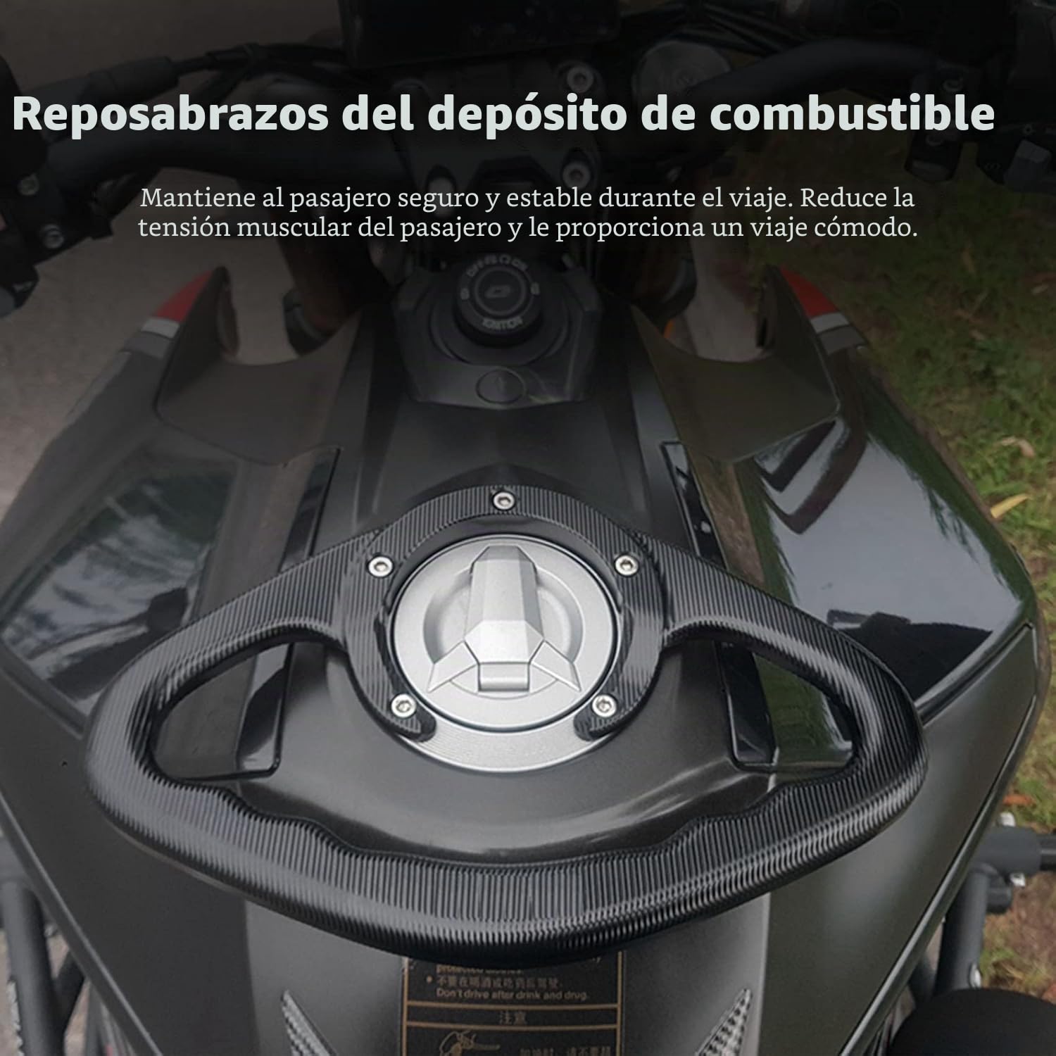 Motocicleta Pasajero Delantero Agarraderas Tanque Agarraderas Agarraderas Apoyabrazos para Z800 Z1000 ZX6R ZX10R Negro