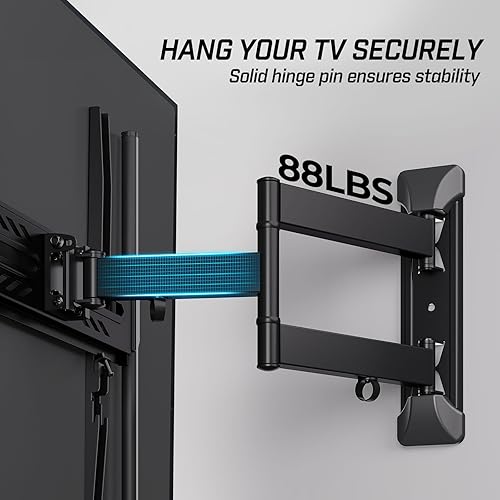 Miniatura 6 de Greenstell Soporte de pared para TV con luces LED, soporte de TV de movimiento completo para televisores de 26 a 65 pulgadas, retroiluminación de TV