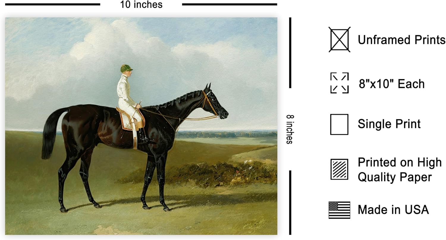 Poster Master Mr O’Brien’S Dark Bay Racehorse Jonathan Wild With Jockey T. Ryder Up Poster - Equestrian Print - Horse Art - Farmhouse Art - Great Office or Living Room Decor - 8x10 UNFRAMED Wall Art
