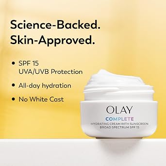 Face Moisturizer by Olay Complete All Day UV Moisture Cream, SPF 15, Normal Skin, 2 Ounce (Pack of 3)