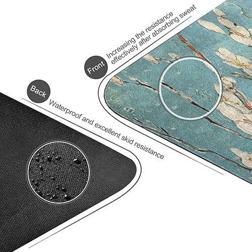 Miniatura 3 de Caikeny Esterilla de yoga con acuarela, tortuga marina, esterilla de ejercicio de fitness con peces marinos, plegable, tapete de entrenamiento para