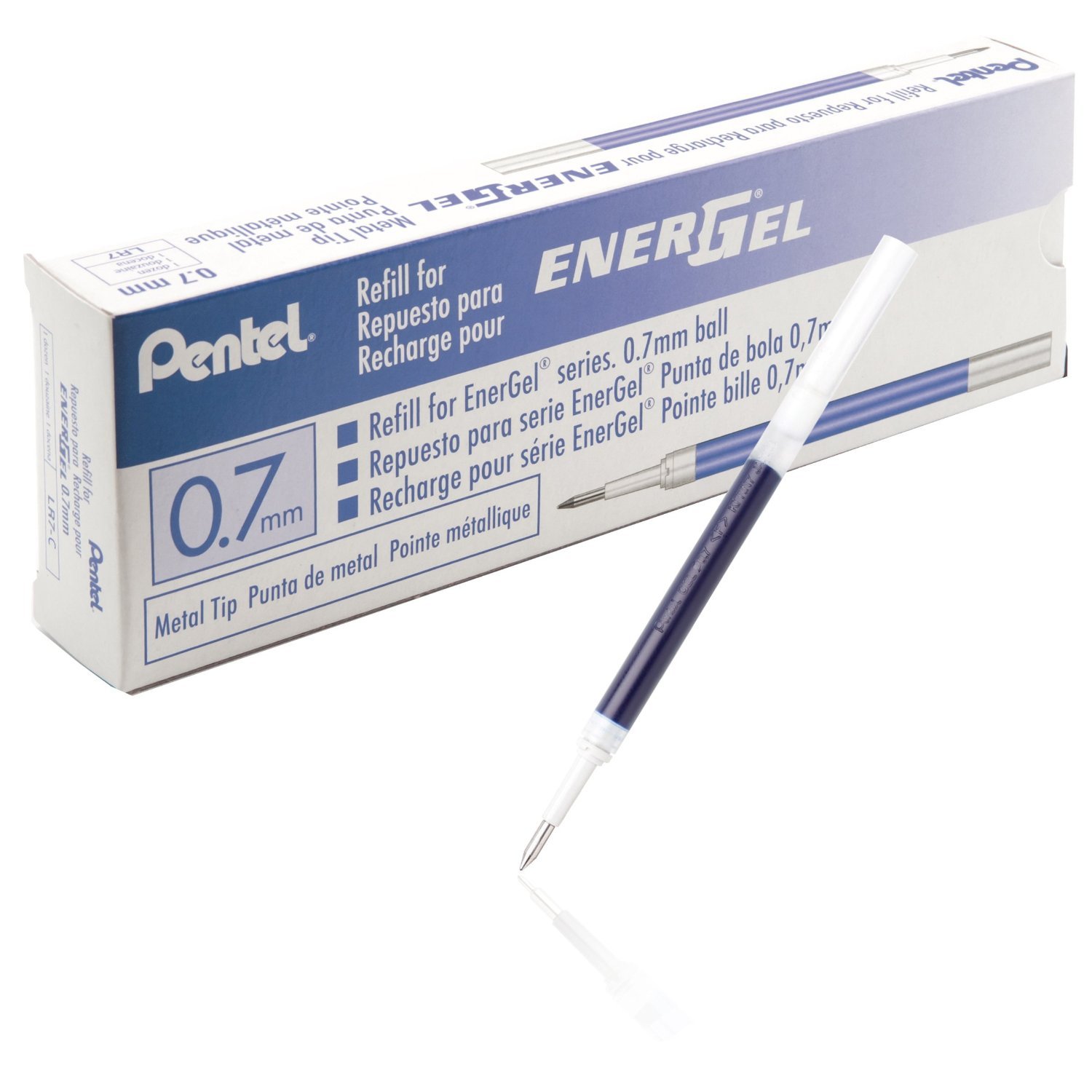 Pentel LRP7-BX Navulling voor EnerGel pennen, 12 stuks, 0,35 mm, rood