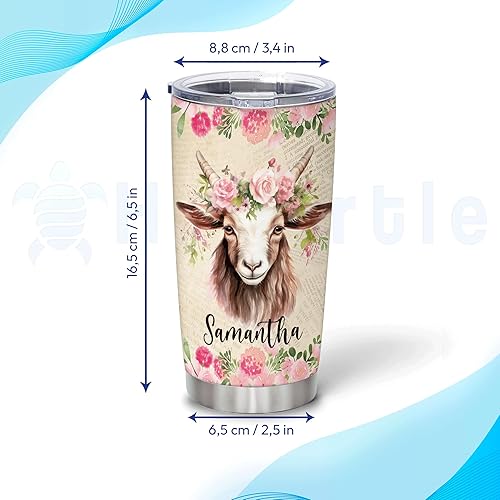 Vista 45 de Hyturtle Vaso de cabra personalizado para los amantes de las cabras, regalos motivacionales de cabra para niñas y mujeres, regalos de cumpleaños