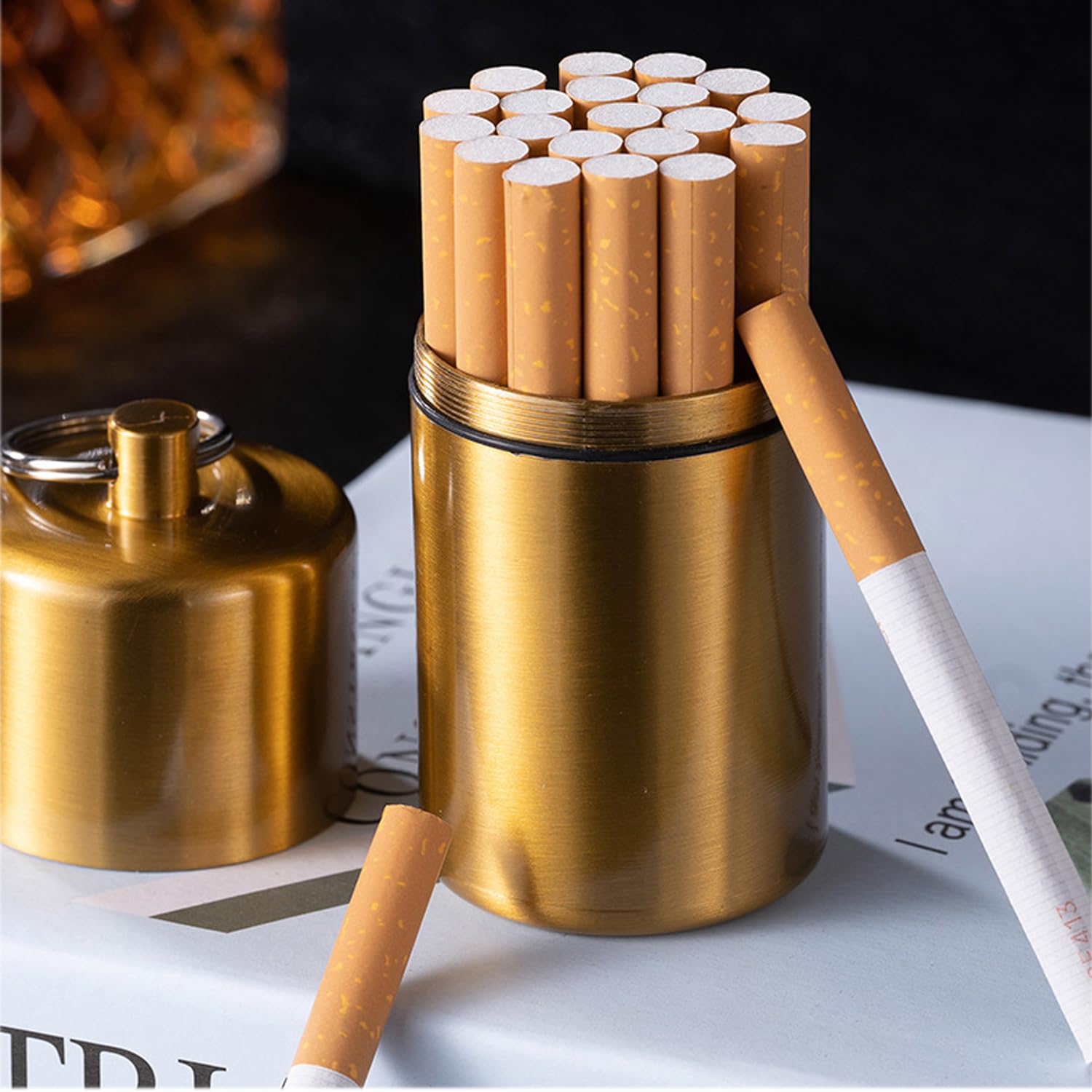 cigarette cans Amazon.com: YIUWLMN Cigarette cans Cigarette Case Box Round Cigarette Box  Portable Sealed Container Bottles Alloy Cigarette Can Cigarette case with  Keychain (Gold) : Health & Household