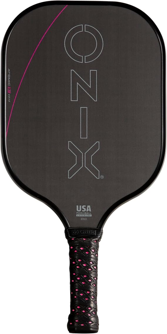 Onix Carbon Fiber Surface Medium-Weight Premium Perforated Grip One-Piece Construction Pickleball Paddle