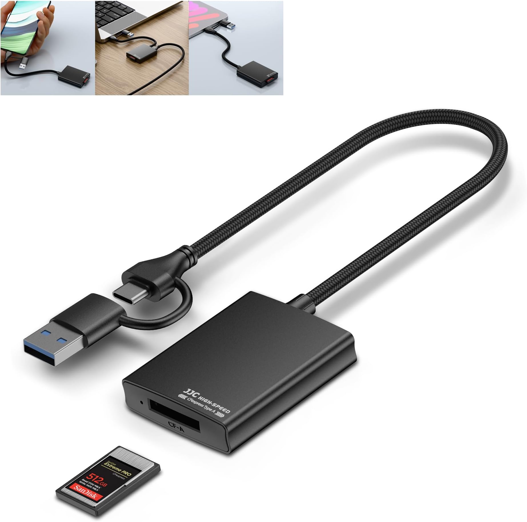 JJC Lecteur de Carte CFexpress Type A 10Gbps, USB-C et