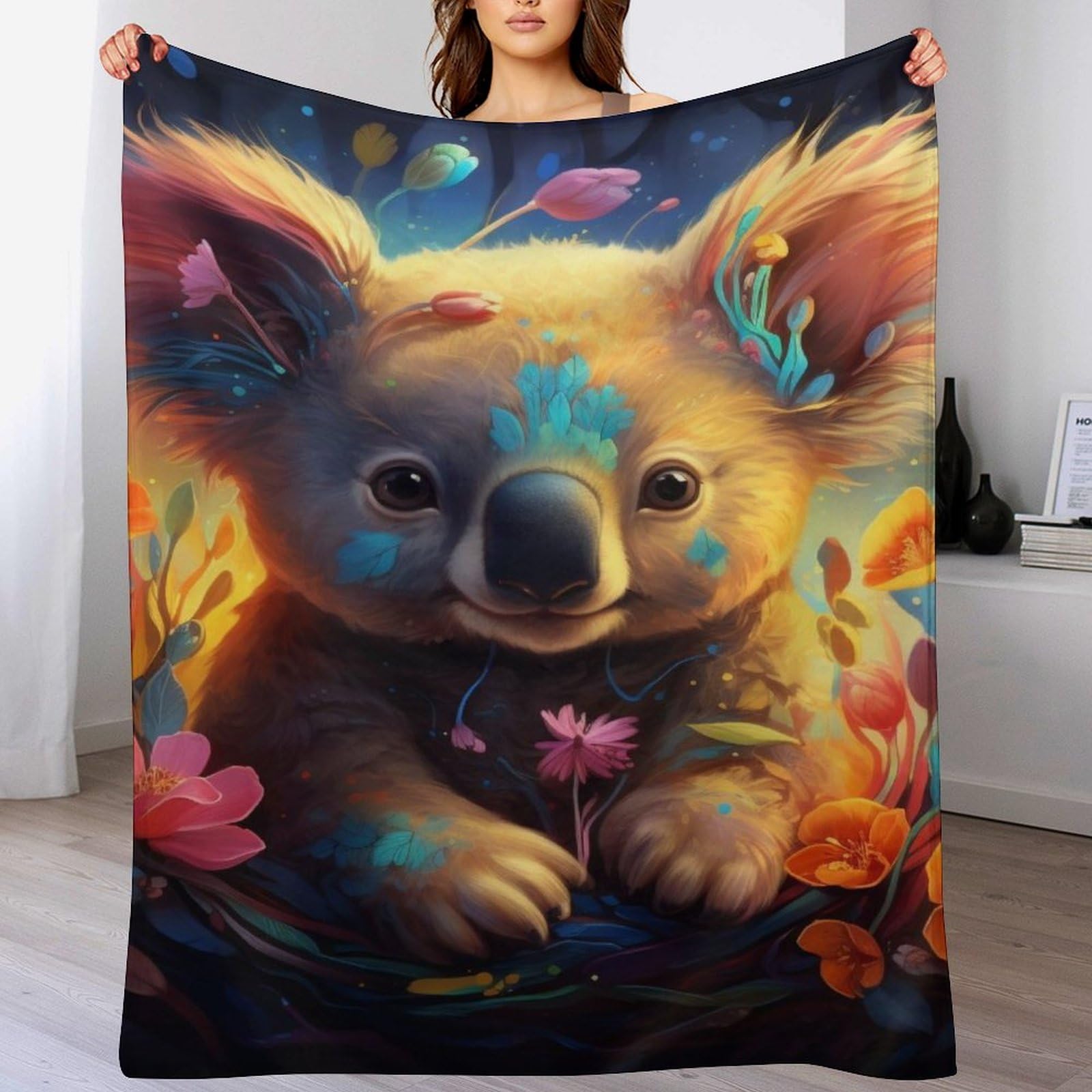 Manta de franela Koala 100x130 cm para sofá y dormitorio en todas las estaciones