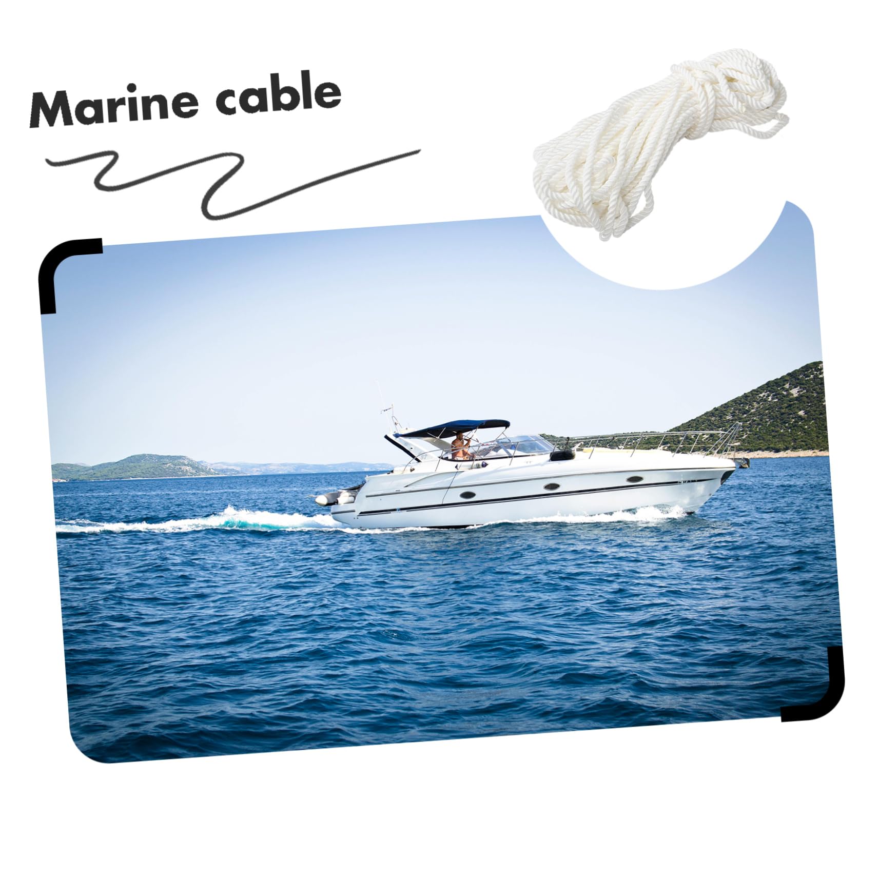 Weiße Nylon Bootsleine 12mm für Ankern und Anlegen
