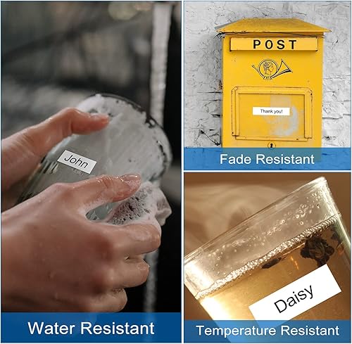 Miniatura 7 de Zencoma Cinta para rotuladora de repuesto para Brother P Touch TZ cinta 0.472 in 0.47 laminado blanco Ptouch TZe TZe-231 funciona con Brother