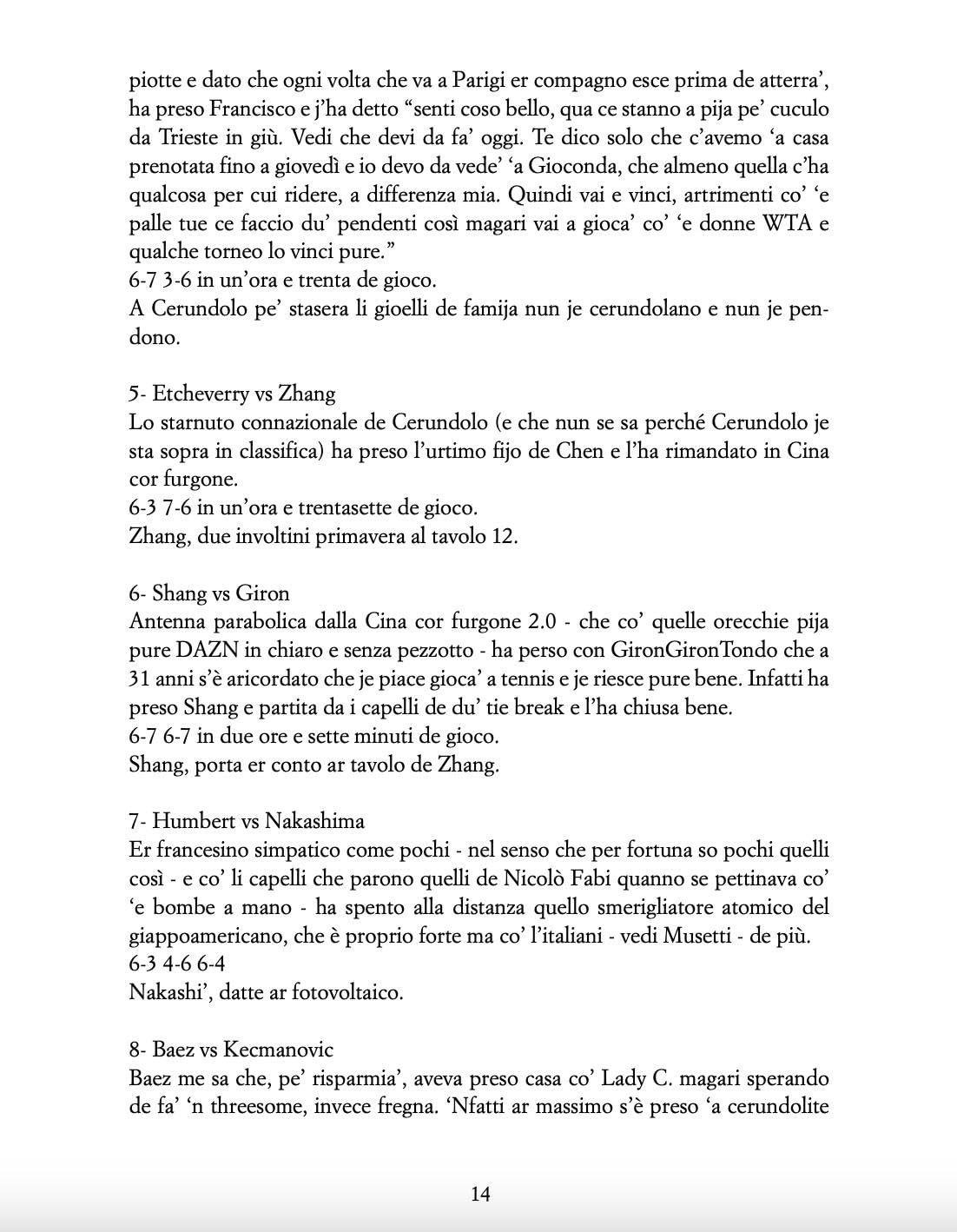 Caro Jannik ti scrivo. Secondo set