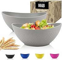 Vista 18 de Wrova Cuencos Grandes de Paja de Trigo de 65oz - Juego de 6 Cuencos Grandes para Ensalada - Cuencos para Servir Irrompibles - Aptos para Microondas