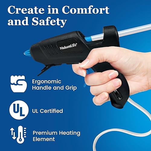 Miniatura 2 de Kit de pistola de pegamento de doble temperatura con soporte incorporado, 30 mini barras de pegamento con herramienta de manualidades 3 en 1 y