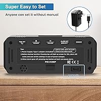 Vista 7 de Peakeep Small Digital Alarm Clock Plug in for Bedrooms Bedside, Tiny Electric Clock Large Big Numbers Display with Battery Backup for Desk Table, 6