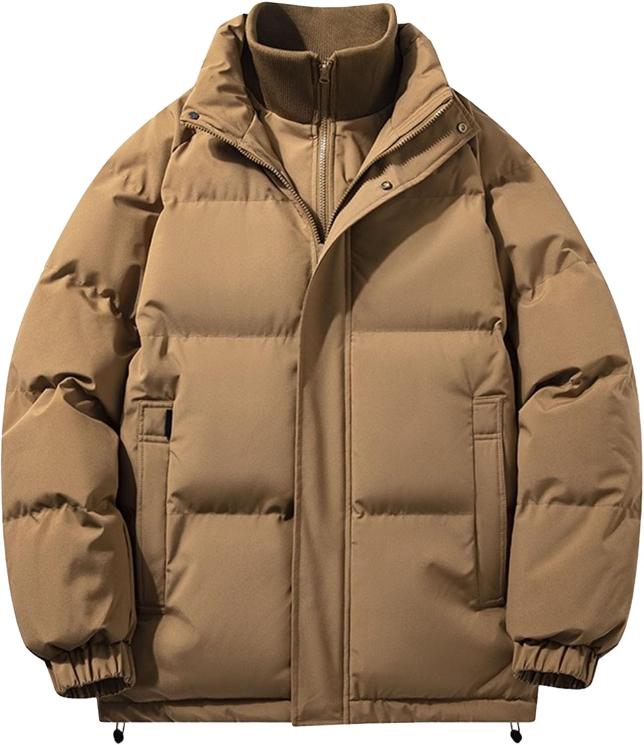 Men Classic Fashion Zipper Down Coat Outdoor Sport Solid Puffer Jacket Winter Warm Punk Quilted Down Jackets