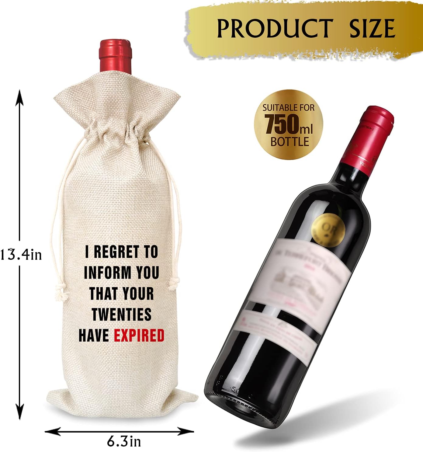 30th Birthday Gift Wine Bag（1 Pc）,30th Birthday Decorations for Women, Men, Sister, Friends-J20,30th Birthday Decorations for Women,Men,Sister,Friends-J19 : Grocery & Gourmet Food