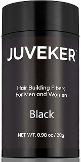 Hair Building Fibers Instantly Conceal Thinning Hair and Bald Spots for Men & Women (Large 28 Grams Bottle) - Undetectable, Washes Away, For All Hair Types, No Animal Byproducts (Black)