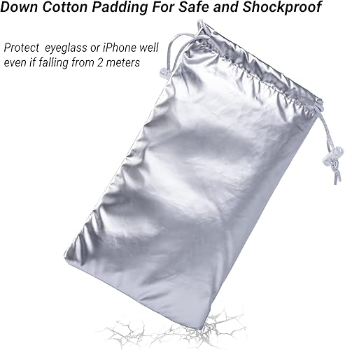 Miniatura 4 de Bolsa de microfibra acolchada para teléfono con forro de gamuza impermeable y acolchada a prueba de golpes bolsa suave para teléfono de lentes de