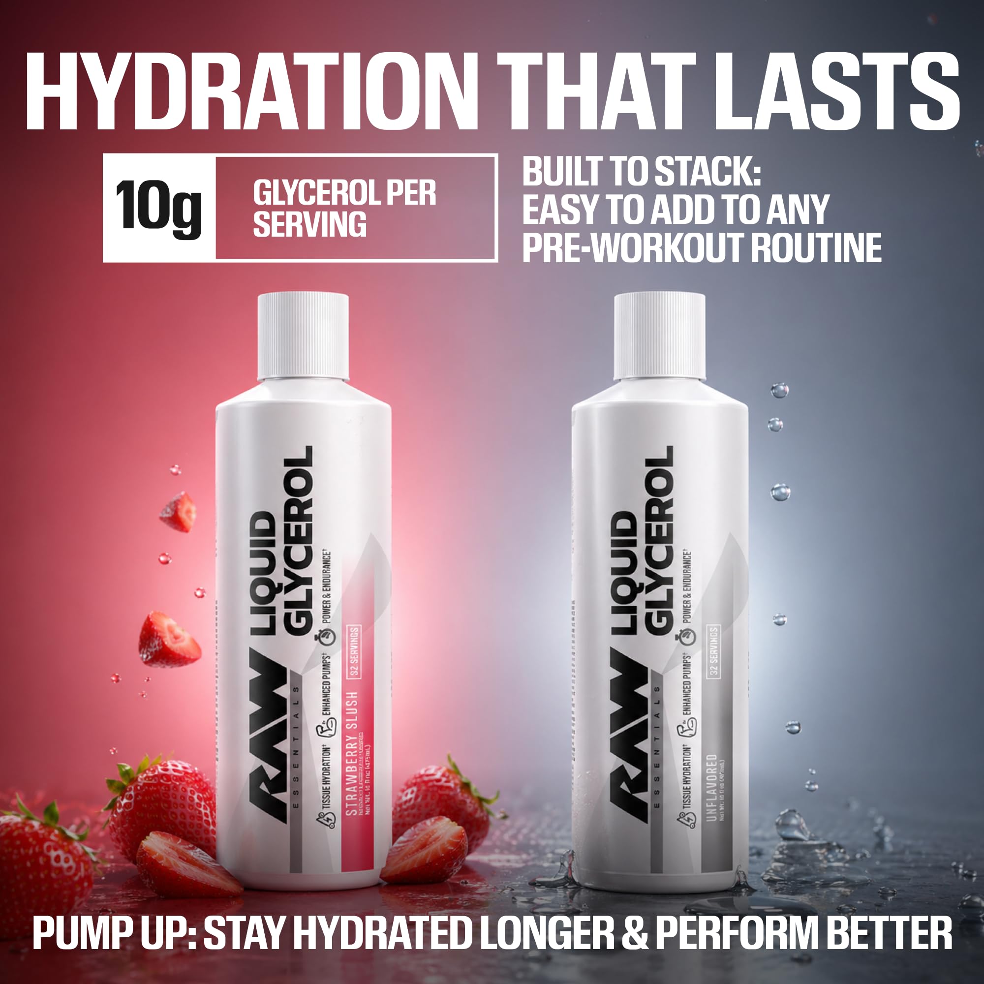 RAW Liquid Glycerol Workout Supplement 32 Servings Strawberry Slush — Amazon image 4