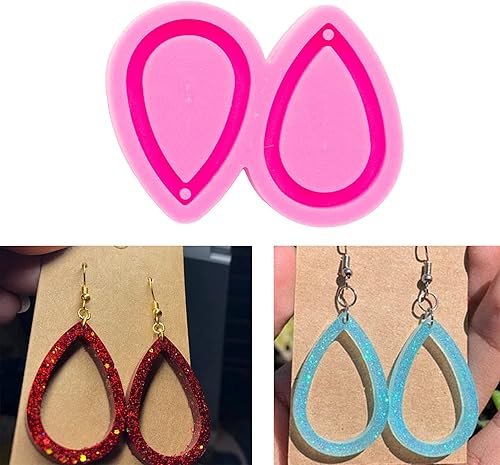 Forma de aro de gota de lágrima ahueca hacia fuera los pendientes de resina epoxi molde de silicona pendientes molde hecho a mano mujeres joyería