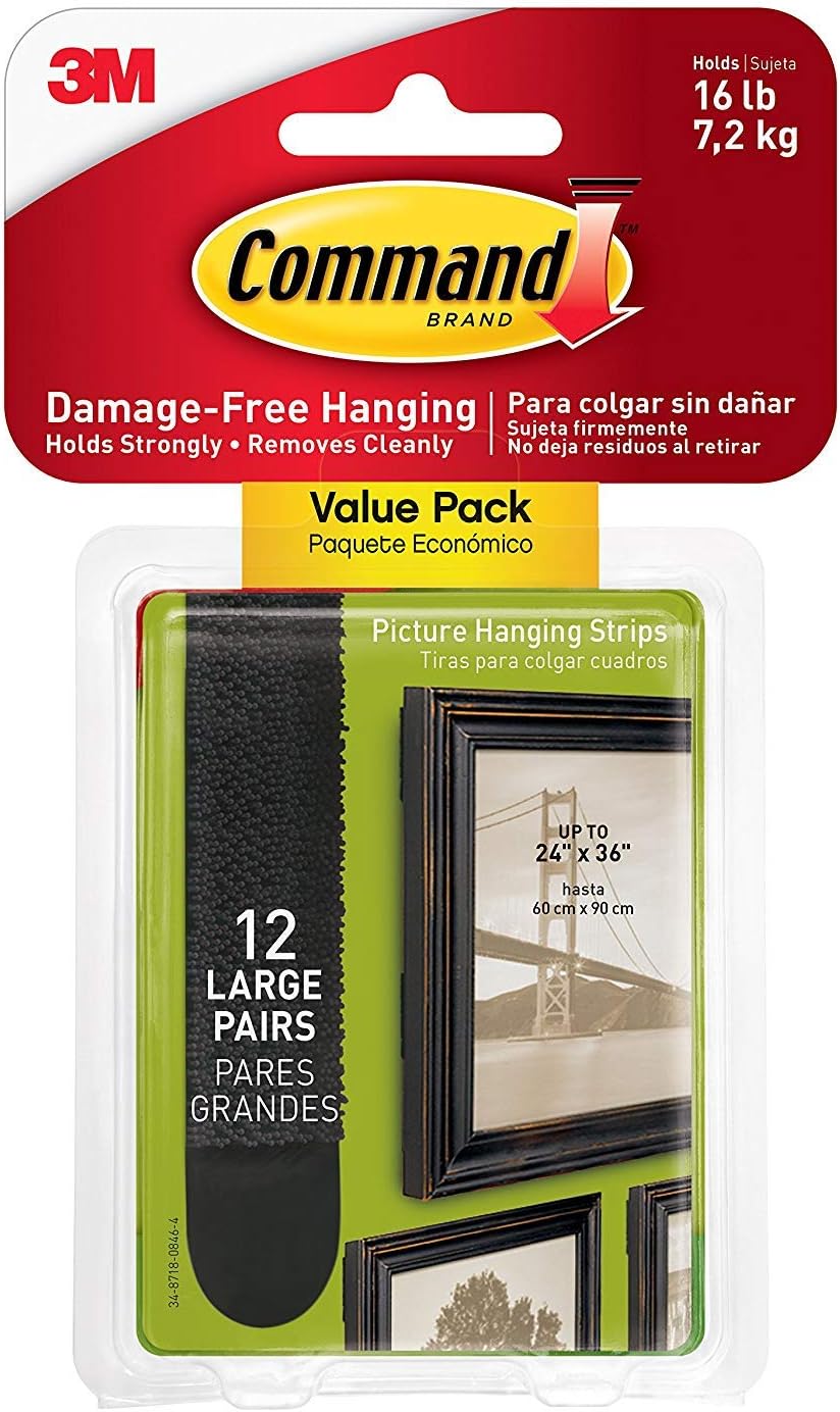 Command Poster Strips, Value Pack, 48 Adhesive Strips, White Ideal