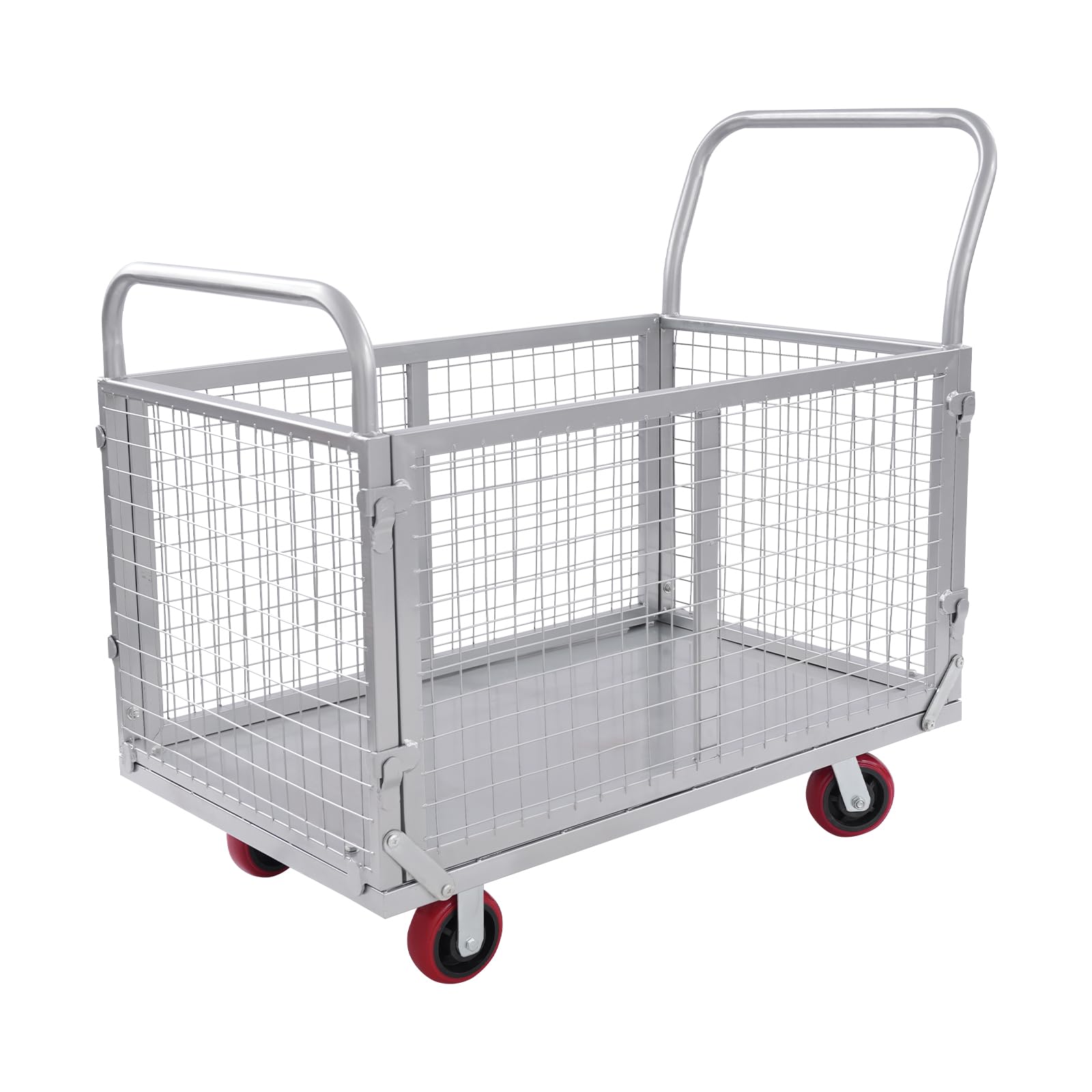 Heavy Duty Platform Truck Cart,Detachable Multi-Functional Push Cart with Wheels,440Lbs Capacity Basket Cart,Hand Truck for Logistics Centers, Warehouses, Distribution Centers