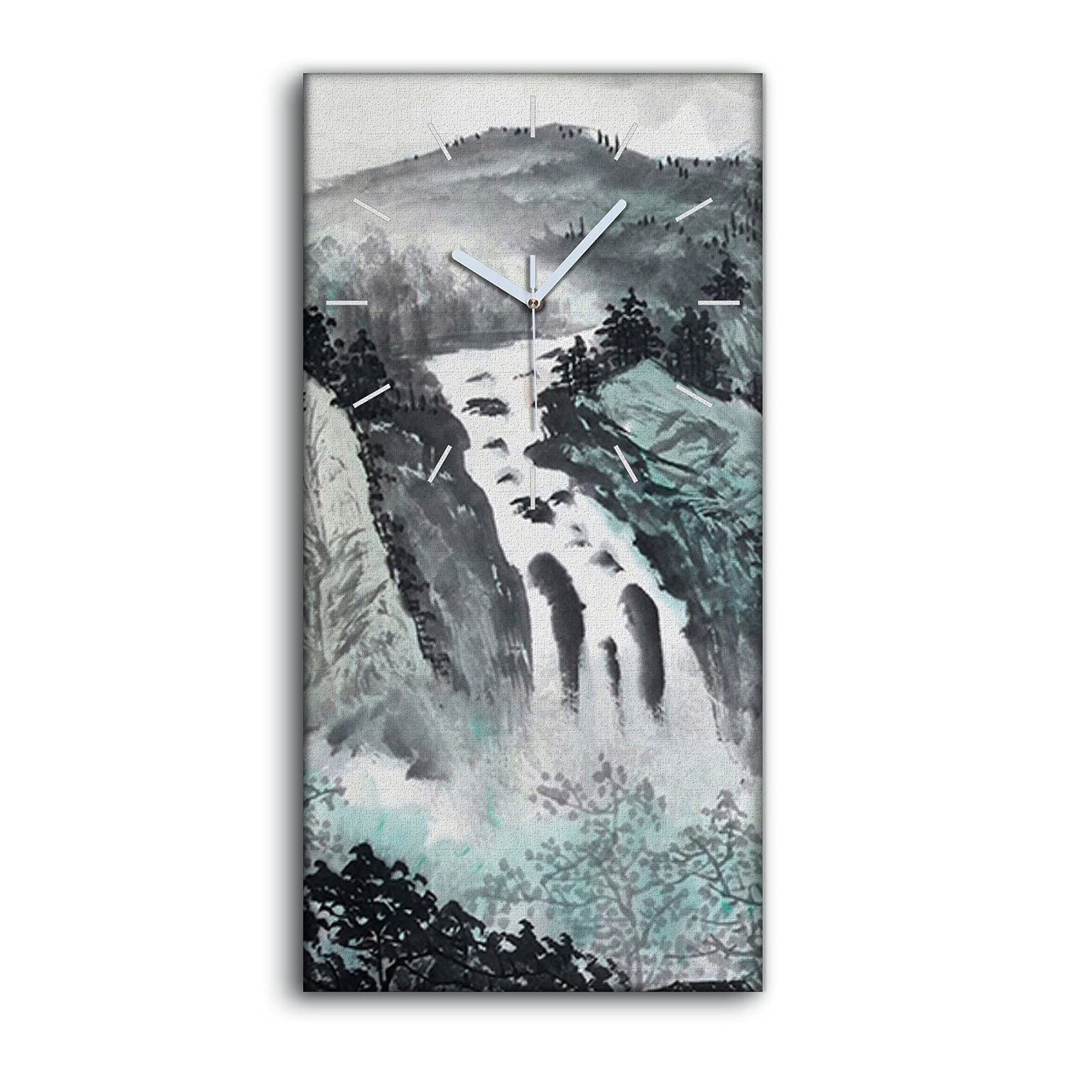 Horloge murale pour salon et chambre déco montagne moderne 30x60cm
