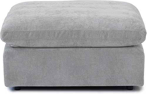 Miniatura 34 de WJShome - Sofá seccional modular en forma de nube para sala de estar, sofá de 160" con relleno de plumón en forma de U con otomano, sofás