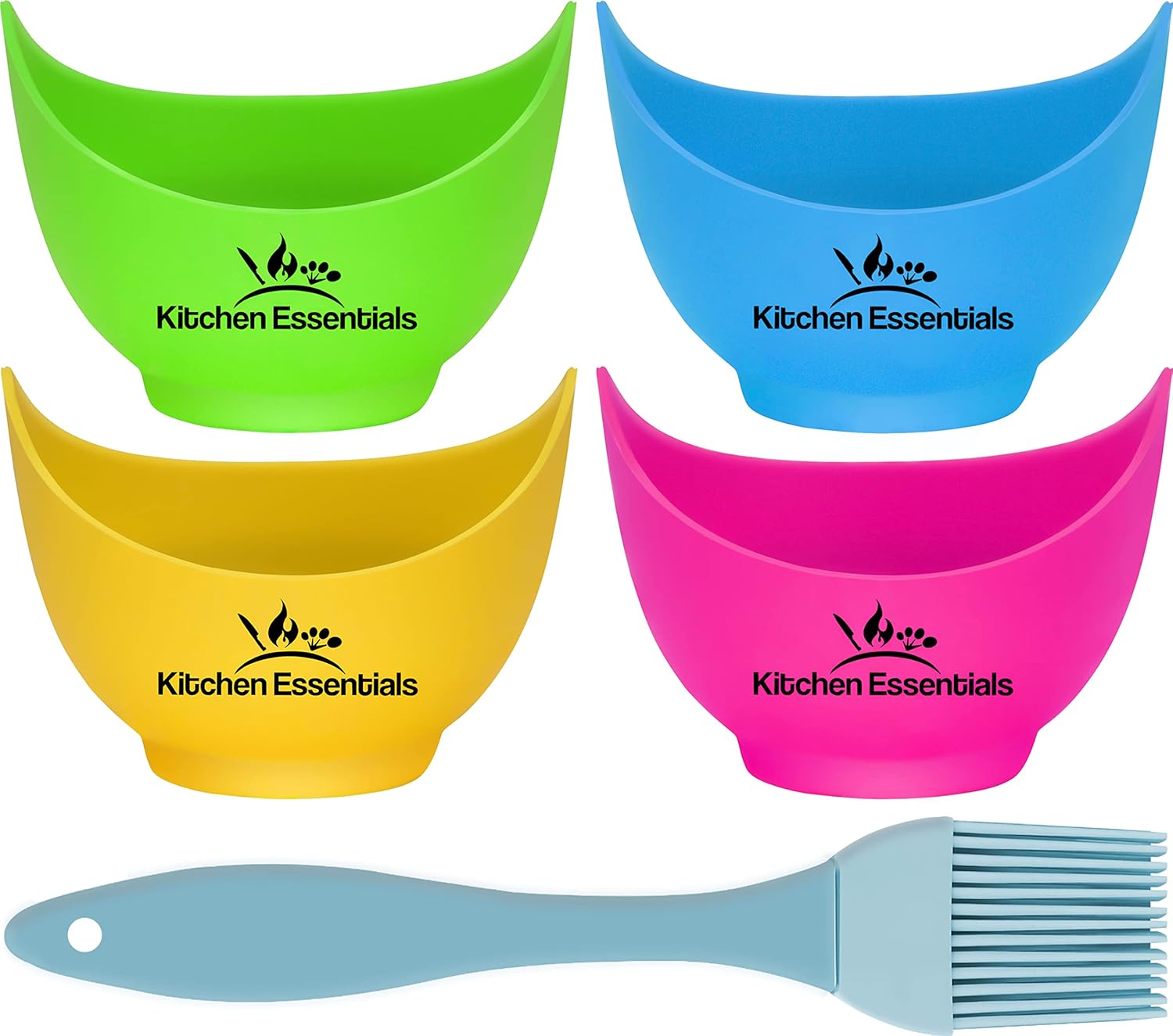 Kitchen Essentials Egg Poacher Cups (4 Pack) with Base Ring for Poached