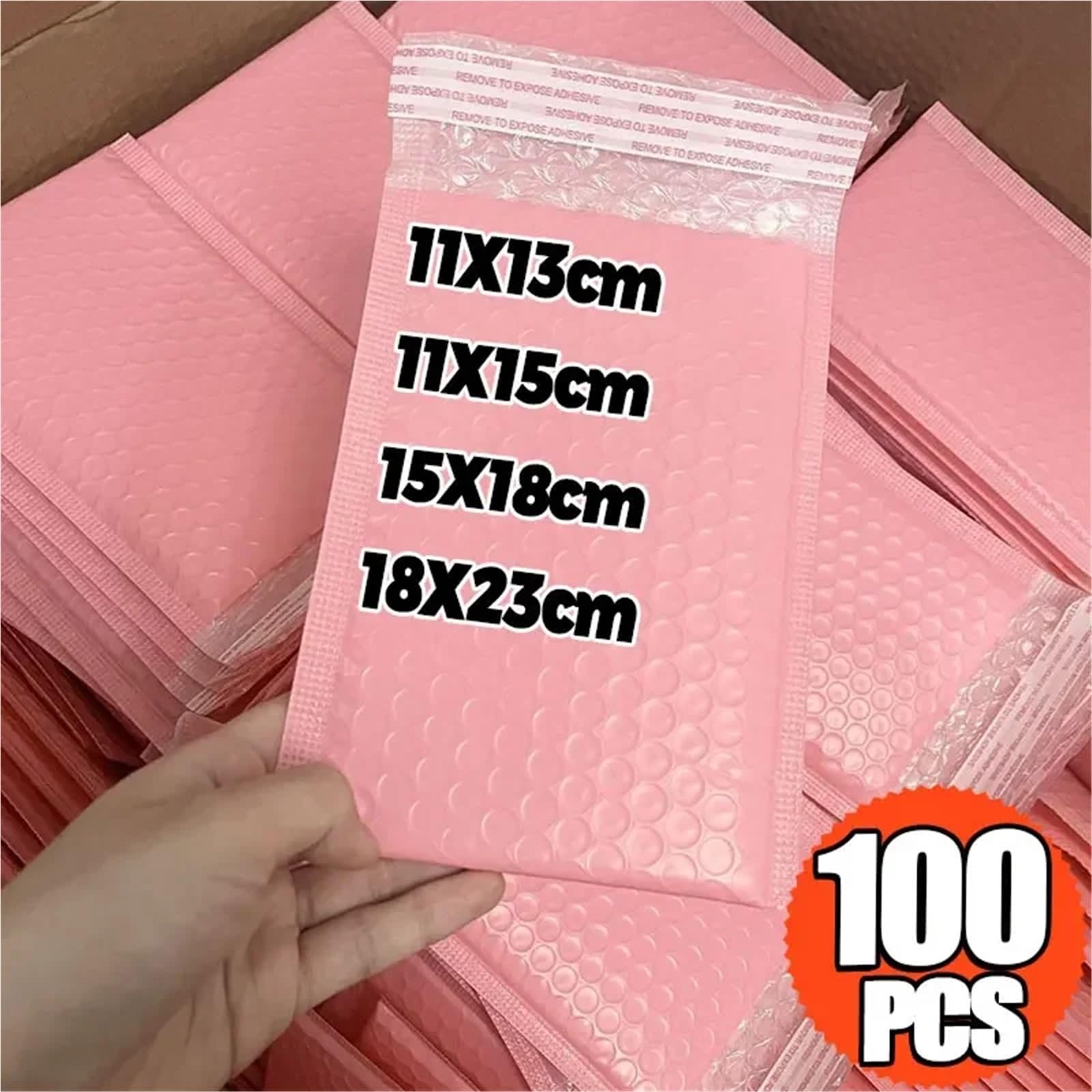 Sobres acolchados for anuncios publicitarios de burbujas polietileno rosa | Bolsas autoselladas Sobre de embalaje negro(18X23cm-black,50pcs)