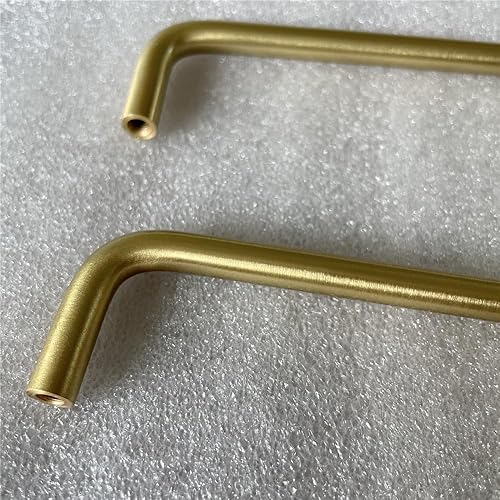 Miniatura 5 de Juego de 2 tiradores de latón macizo modernos para gabinetes de cocina, manijas y tiradores dorados para cajones de gabinetes de cocina (centro de