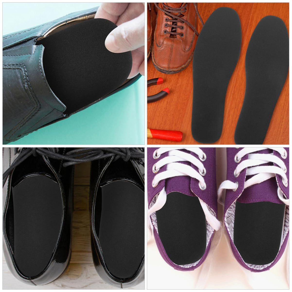 FOMIYES 5 Paires Semelles Intérieures Acier Manganèse Anti-perforation pour Hommes et Femmes Résistantes à Protection Travail et Sports