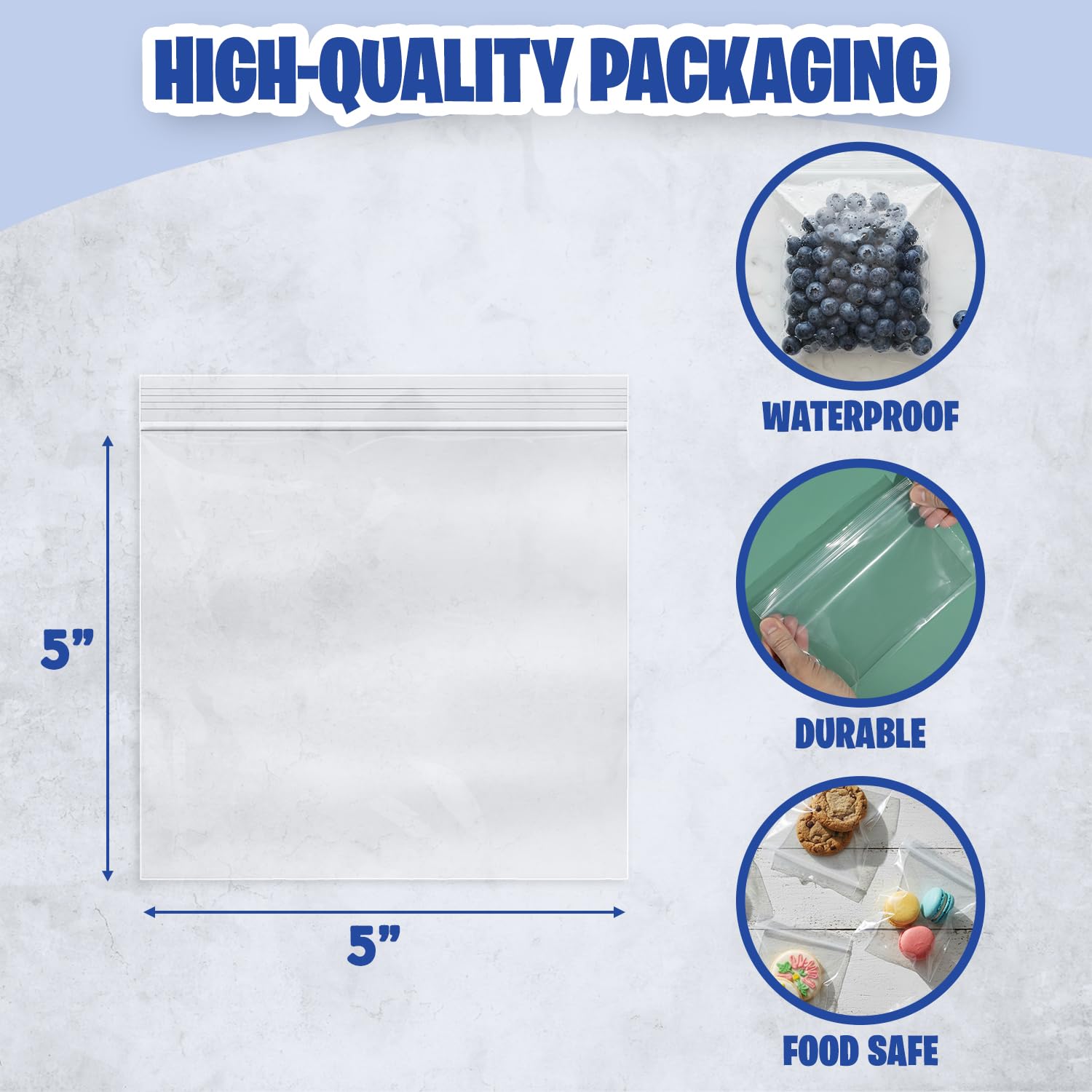 Seal Fresh Ziplock Bags – 5 x 5 pulgadas (1000 unidades), 2 mil – Bolsas de plástico transparente con cierre resellable – Bolsas con cierre hermético – Bolsas con cierre de cremallera, bolsas de