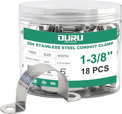 Miniatura 14 de 30 abrazaderas de conducto de 1 pulgada de acero inoxidable 304, abrazadera de tubo de metal rígido en U, correa de tubo de 2 agujeros