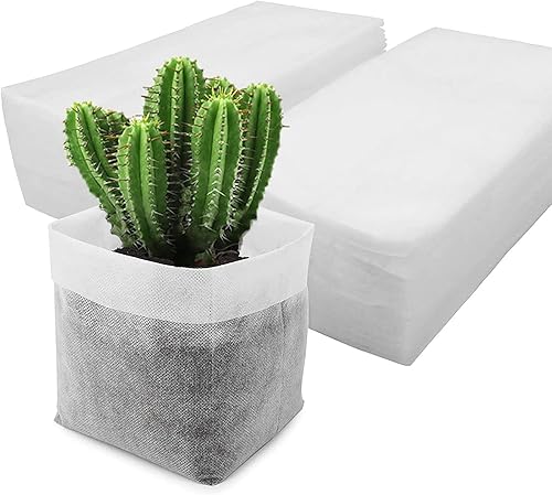 Bolsas de guardería no tejidas, paquete de 200 bolsas biodegradables para vivero, bolsas de tela para plantas de semillero, bolsas de cultivo de