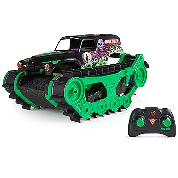 Monster Jam Official Grave Digger Trax All-Terrain Remote Control Outdoor Vehicle