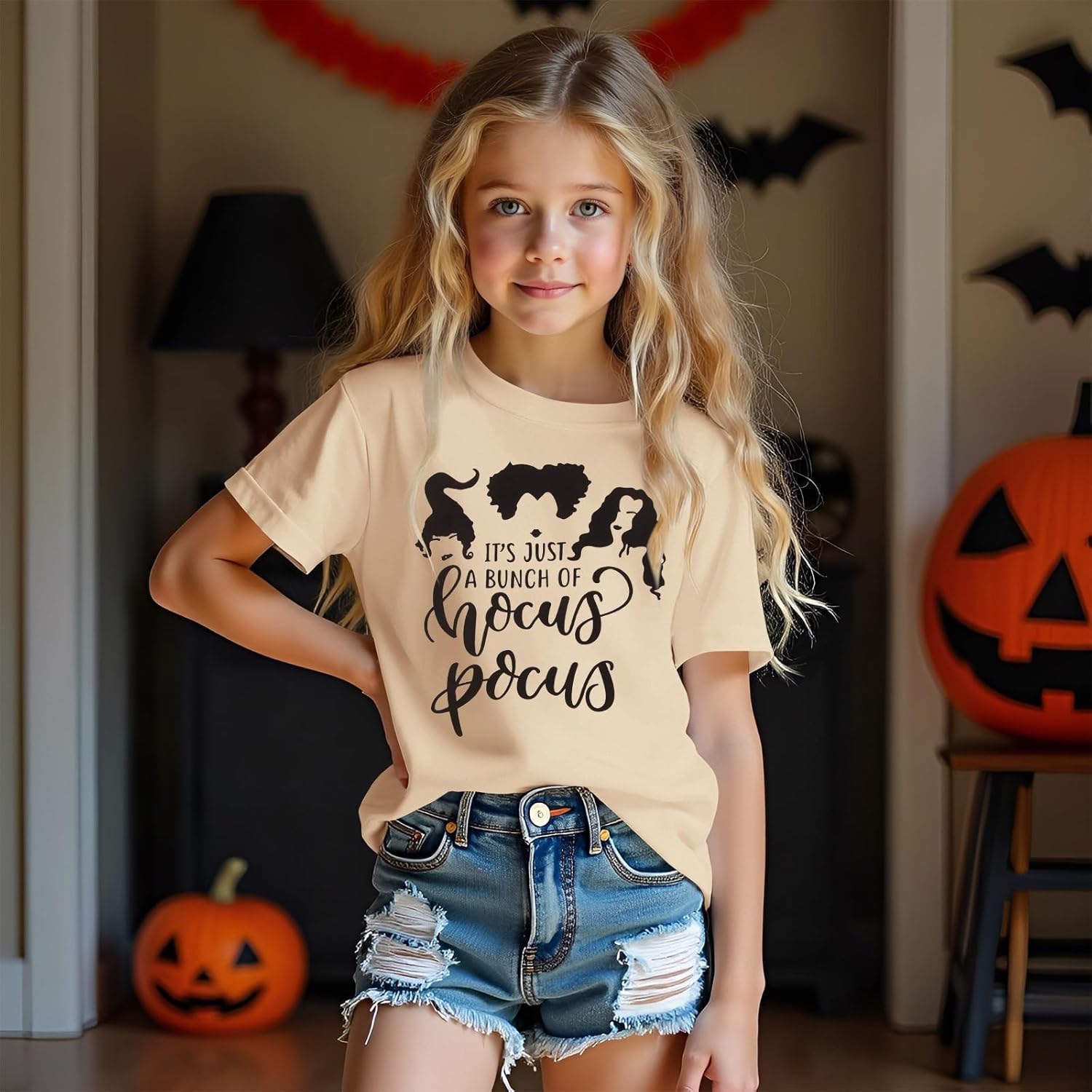 MODNTOGA Big Kid Halloween Crewneck T-Shirt Girls Witch Graphic Shirt Funny Letter Print Tee Spooky Season Fall Outfit Tops - Image 4