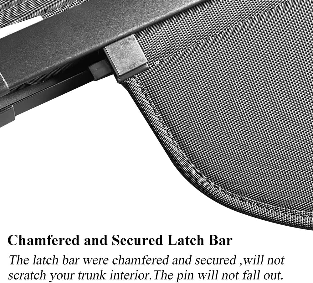 VESUL Retractable Rear Trunk Cargo Cover Compatible with Jeep Cherokee 2019 2020 2021 2022 Security Shade Shield Tonneau Cover Anti-Peeping Luggage Privacy Screen with Extra Canvas Cover