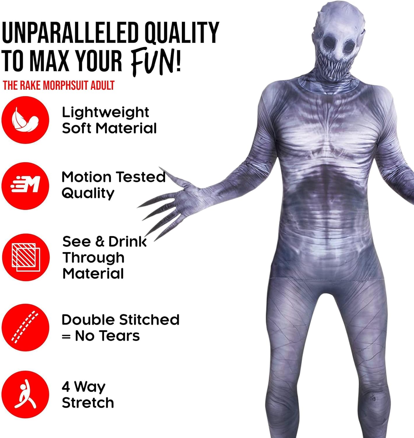 Morph The Rake Costume Adult, Scary Monster Costume, Skinwalker Costumes