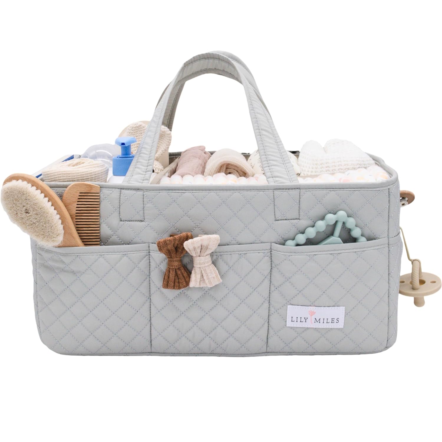 Lily Miles Baby Diaper Caddy Organizer Nursery Storage Tote for Newborn Essentials and Diaper Change Station Gift for