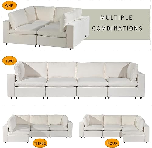 Miniatura 4 de Sofá modular en forma de L de combinación gratuita con puertos de carga USB, carga inalámbrica y altavoz Bluetooth integrado en el brazo, sofá