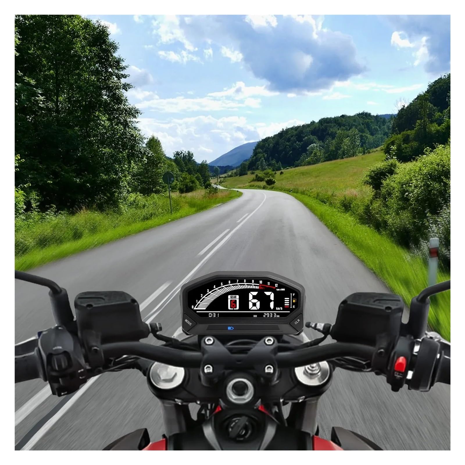 Contachilometri Accessori Per Olio Per Motociclette Tachimetro LED Universale Contachilometri Digitale Retroilluminato Contagiri Per Motori 1,2,4 Cilindri