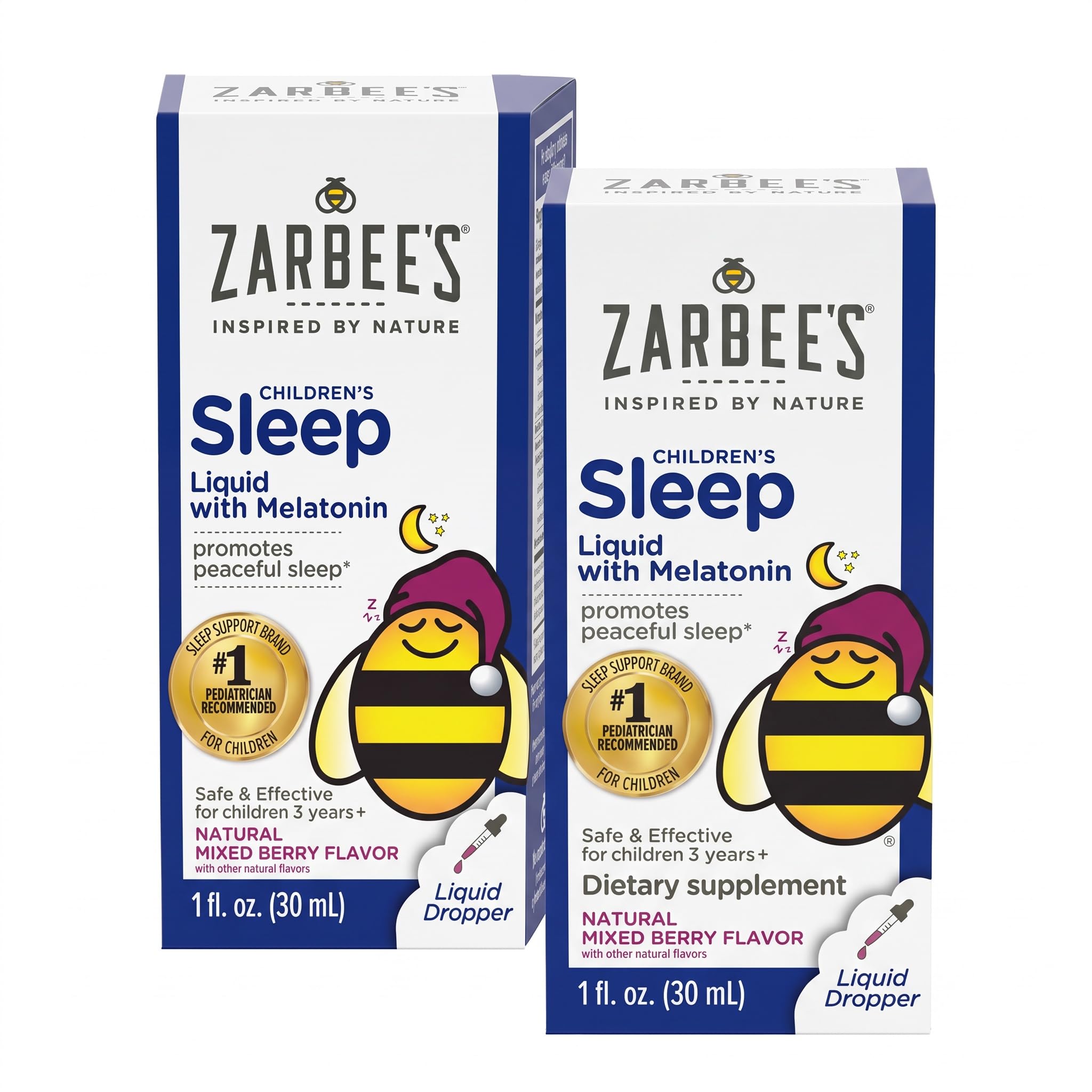 Zarbee's Kids Sleep Supplement Liquid with 1mg Melatonin; Drug-Free & Effective; Easy to Take Natural Berry Flavor for Children Ages 3 and Up; 1 Fl Oz Bottles, Pack of 2 — Amazon image 5