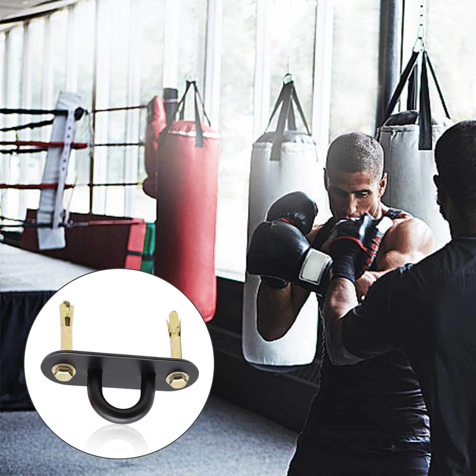 Gancio Da Soffitto In Acciaio Inox - Piastra Ad Occhiello Con Viti, Portata 300 Kg - Foto 5