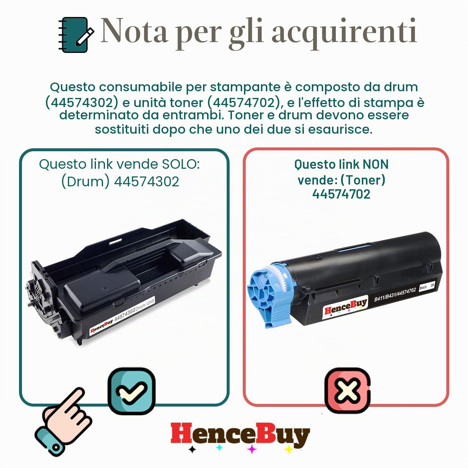 Gruppo tamburo compatibile per OKI B411 B412 nero alta resa: 30000 pagine | Compatibile con stampanti OKI serie B411 B412 B431 B432 MB461 MB471 MB472 MB491 MB492 MB512 MB562 44574302